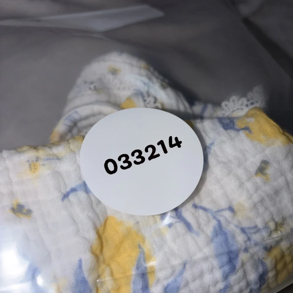 Emily and Oliver Baby Girl Lemon Muslin Romper 0-3 Months Faux Wood‎ Buttons EUC